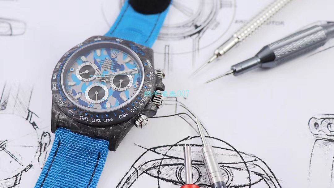 WWF厂官网新品发布劳力士最新DIW团队改装碳纤维迪通拿腕表 / R579