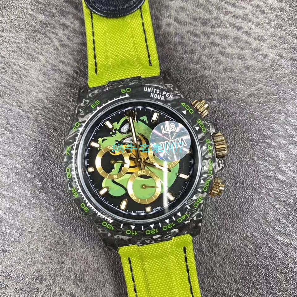 WWF厂官网新品发布劳力士最新DIW团队改装碳纤维迪通拿腕表 / R579