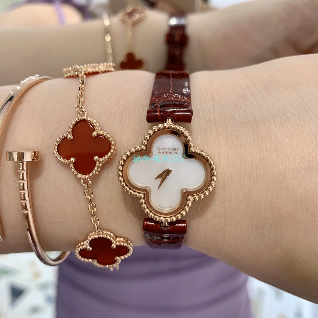 V&A厂2020年最新款高仿女表梵克雅宝ALHAMBRA系列VCARO8WT00,VCARO8SF00腕表 / VCA09