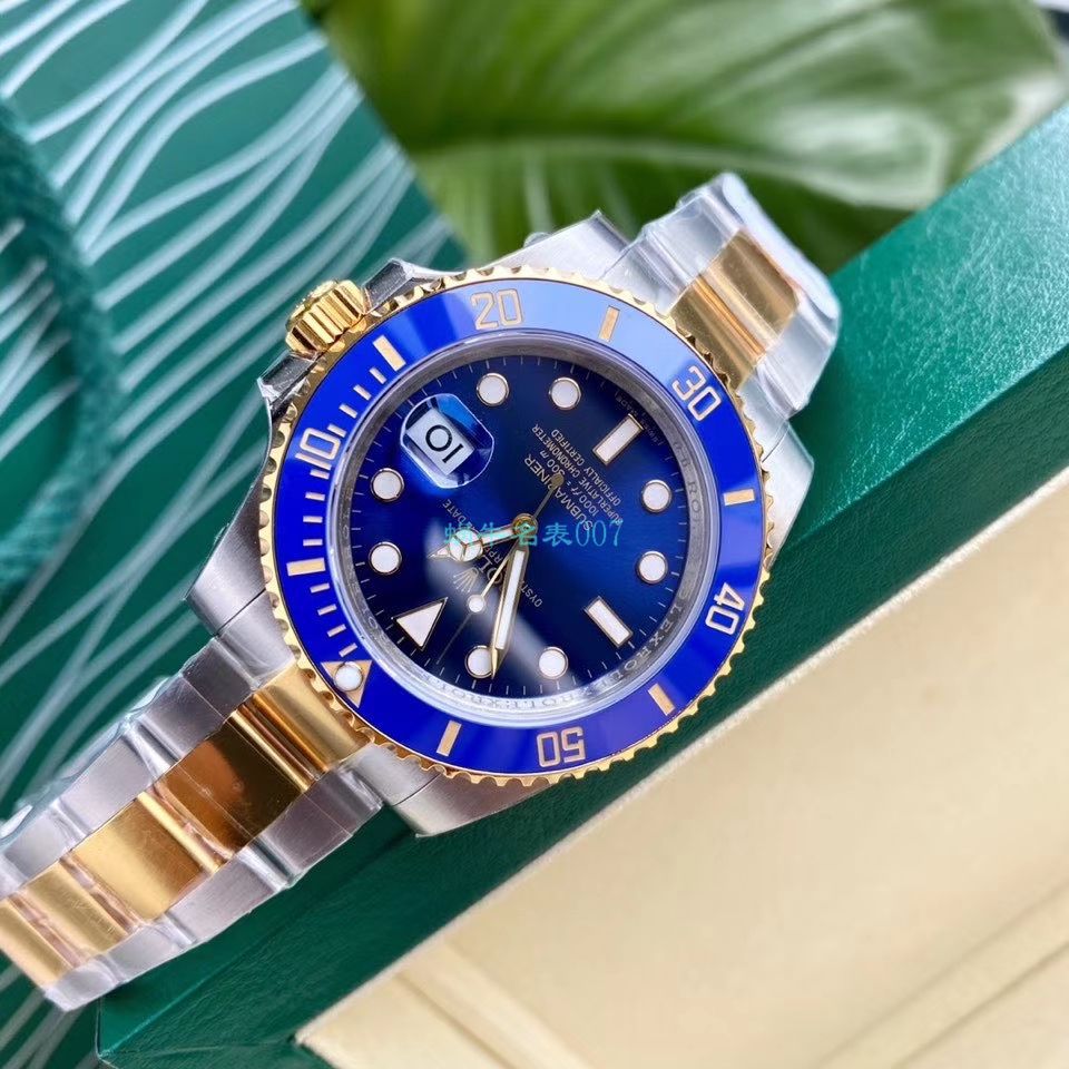 高端定制包金ETA机芯劳力士潜航者型116613LB-97203顶级复刻高仿 蓝盘腕表(间金蓝水鬼) / R597