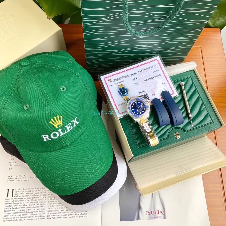 高端定制包金ETA机芯劳力士潜航者型116613LB-97203顶级复刻高仿 蓝盘腕表(间金蓝水鬼) / R597