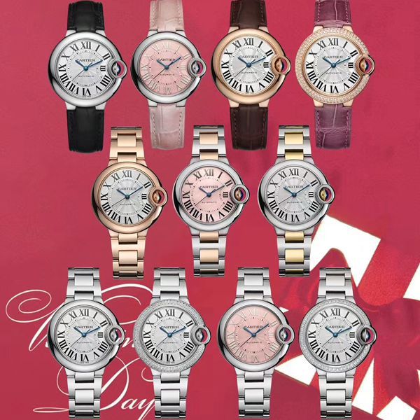 V6厂卡地亚蓝气球女表33,36毫米7K版本顶级复刻高仿最终版两档定制级别Cal.076自动机芯