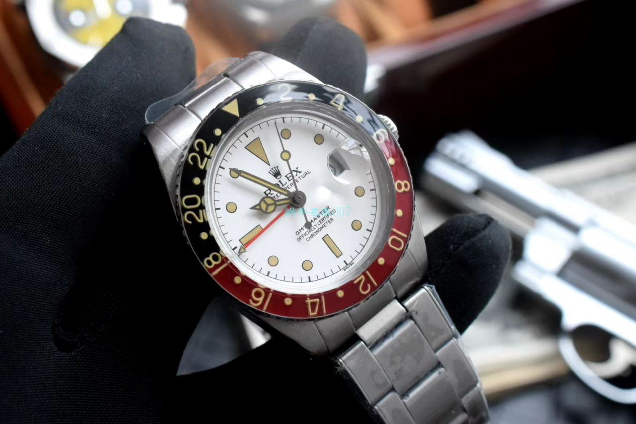 劳力士复古格林尼治型II系列可乐圈GMT Master II 复刻高仿16710腕表 / R602