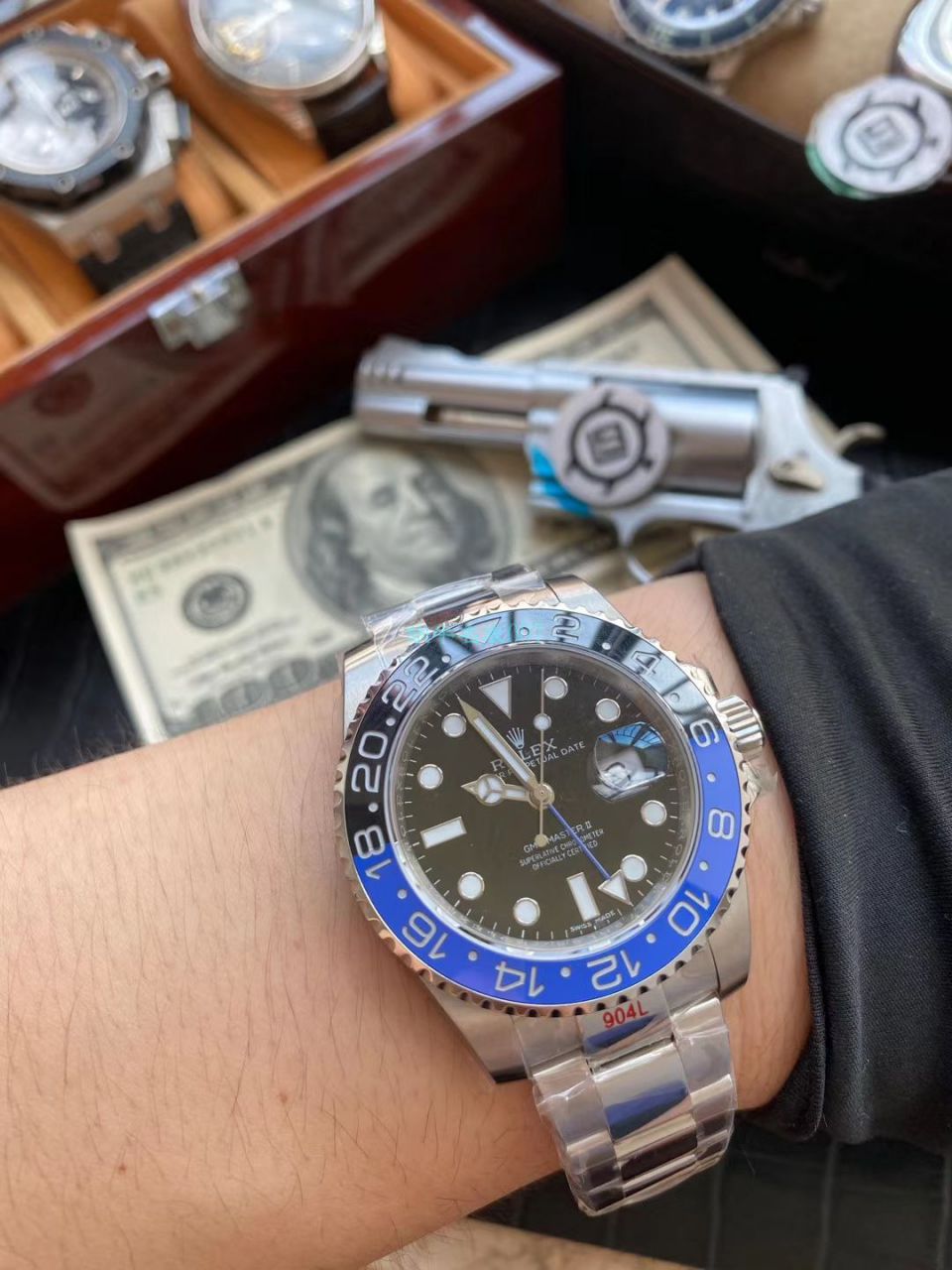V9厂官网复刻高仿手表劳力士格林尼治型II系列116710BLNR-78200腕表(可乐圈) / R603