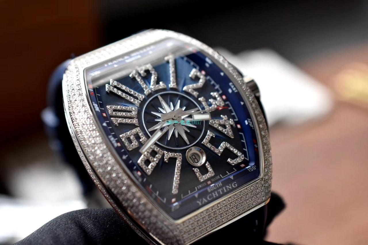 ZF厂顶级复刻高仿手表法穆兰蔚蓝之作V45蓝游艇蓝面魅影镶钻款 / FL071