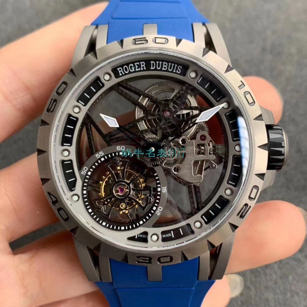 BBR厂顶级复刻高仿陀飞轮罗杰杜彼EXCALIBUR（王者系列）系列RDDBEX0479蓝面表带腕表 / LJ066