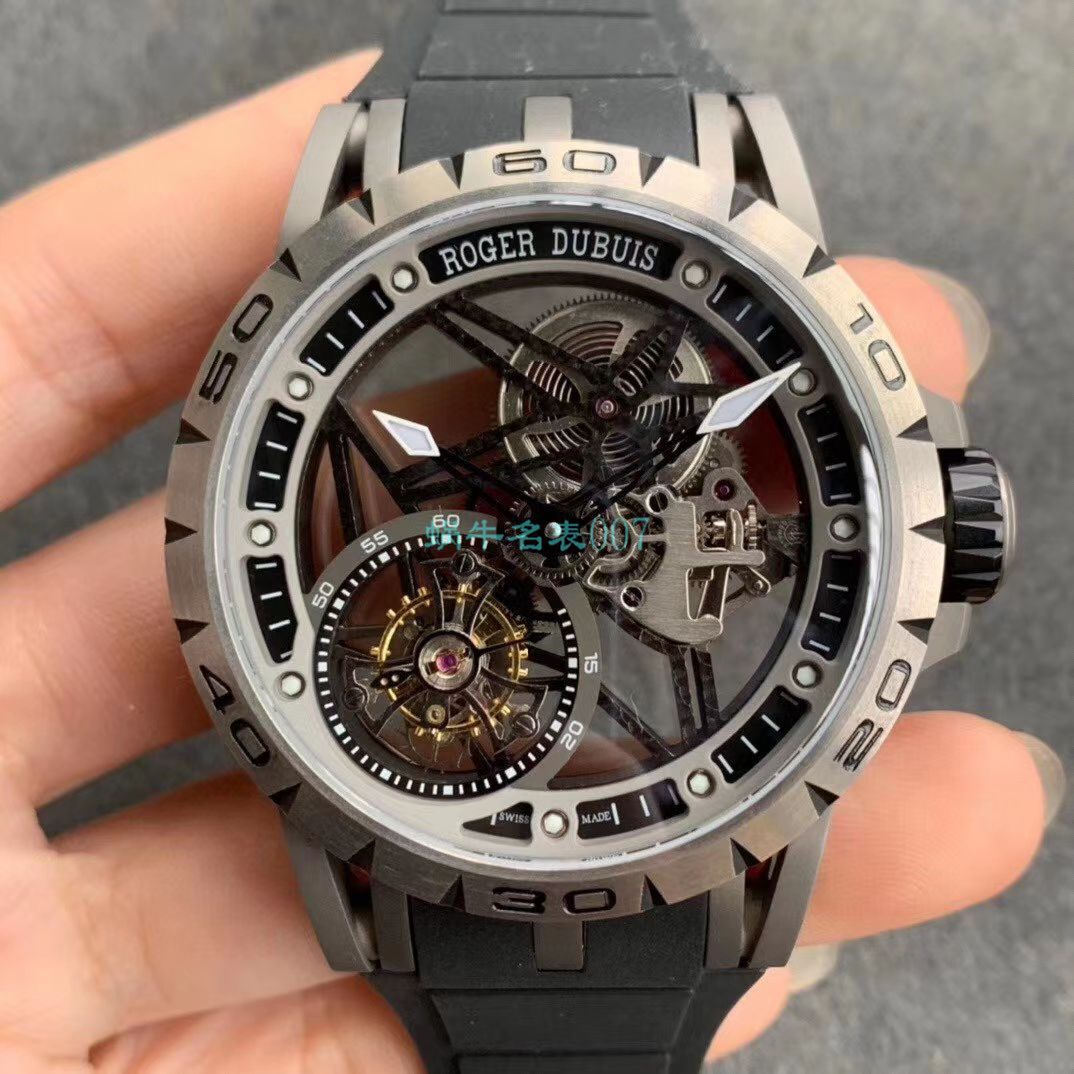 BBR厂顶级复刻高仿陀飞轮罗杰杜彼EXCALIBUR（王者系列）系列RDDBEX0479蓝面表带腕表 / LJ066