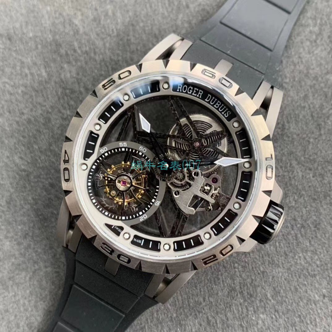 BBR厂顶级复刻高仿陀飞轮罗杰杜彼EXCALIBUR（王者系列）系列RDDBEX0479蓝面表带腕表 / LJ066