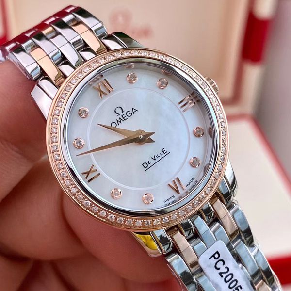 渠道原单真钻欧米茄碟飞女表424.25.27.60.55.002腕表