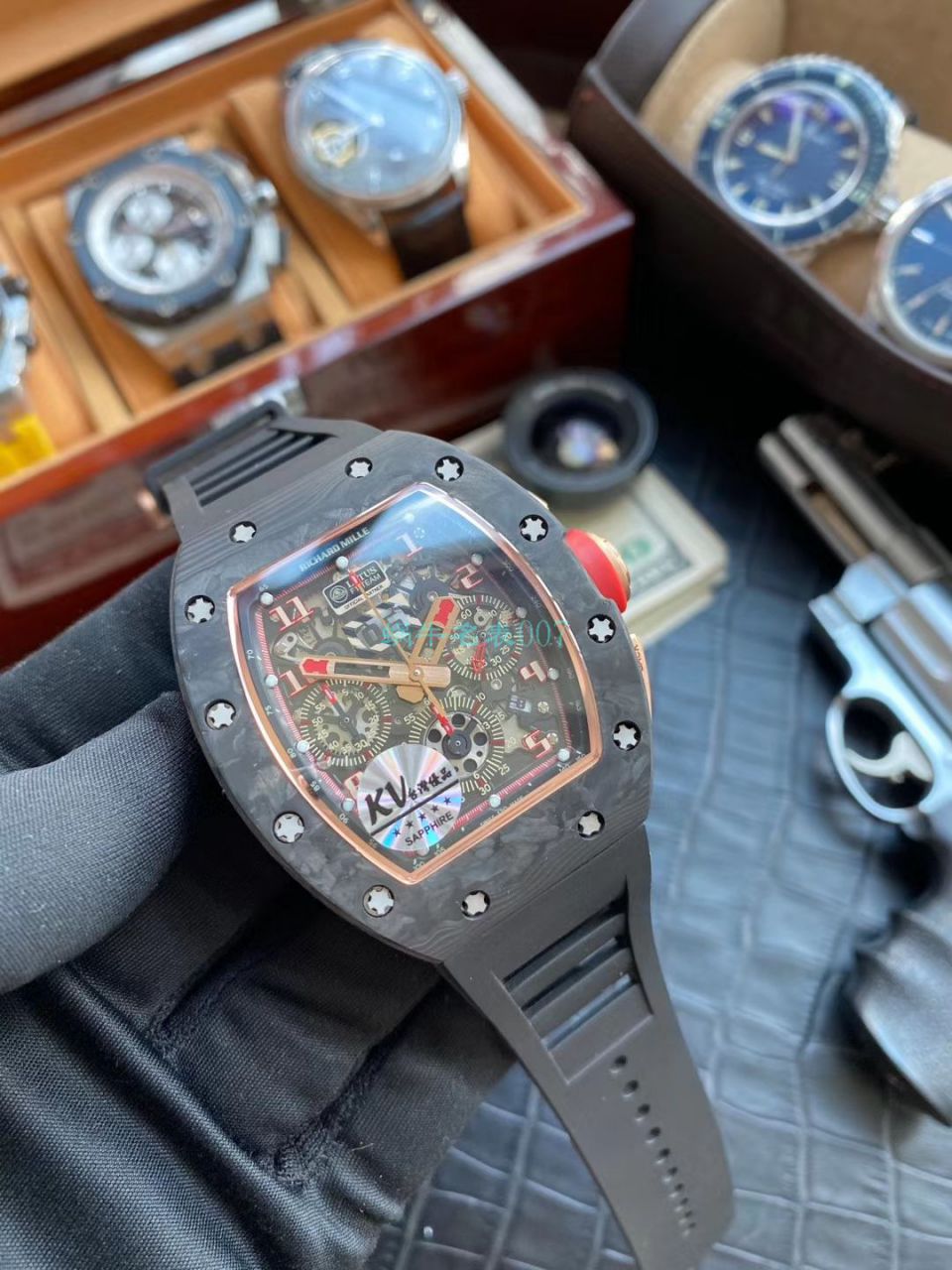 KV厂V2锻造碳纤维理查德米勒复刻高仿手表RM 011 LOTUS F1 TEAM 莲花车队限量版 / KVRM011LOTUSF1
