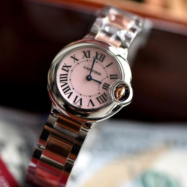 V6厂V7版本复刻高仿手表卡地亚蓝气球28毫米W2BB0009女装