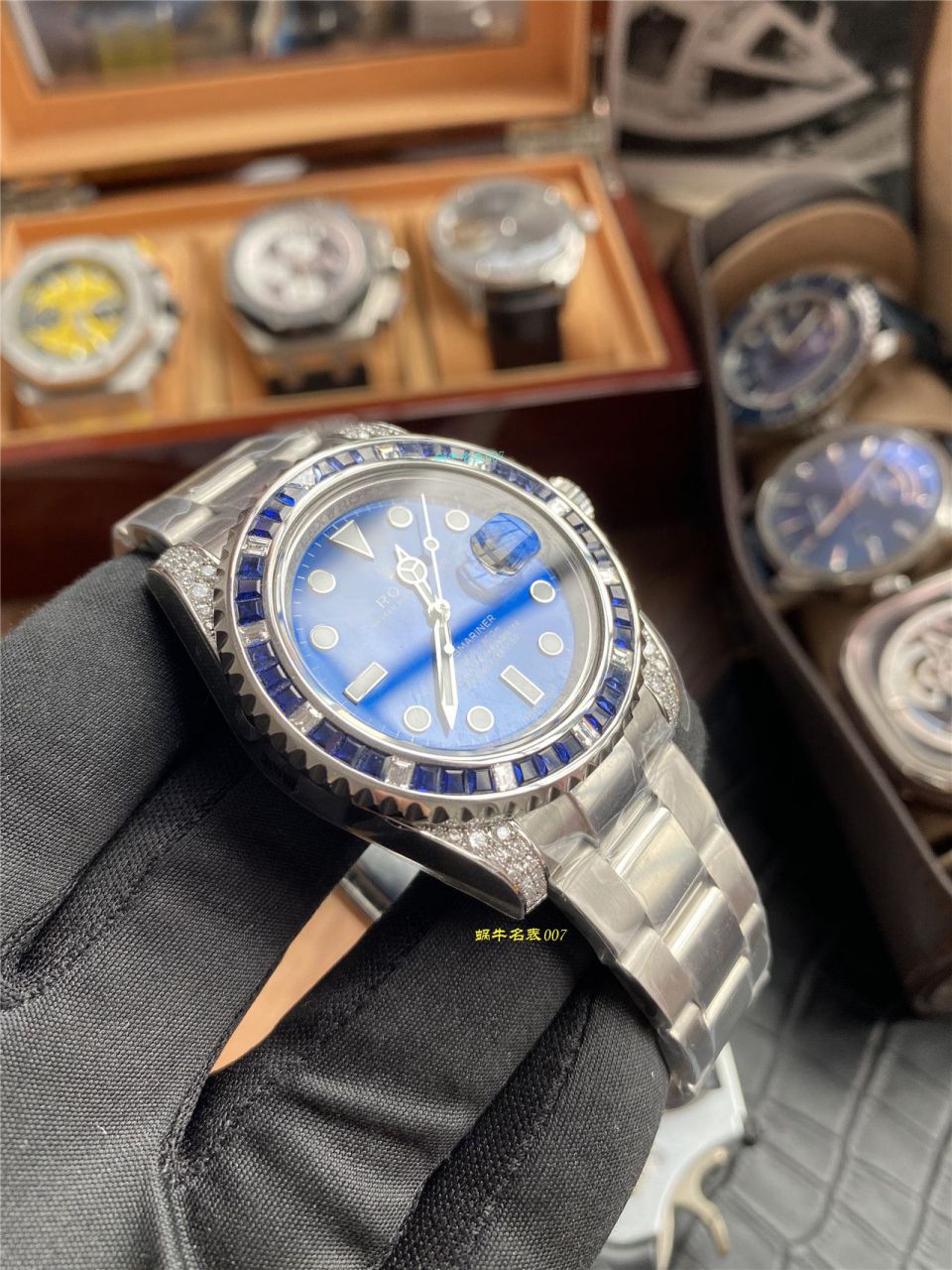 独家【定制真钻蓝水鬼罗志祥同款】劳力士顶级复刻高仿潜航者型116619LB-97209手表 / R620