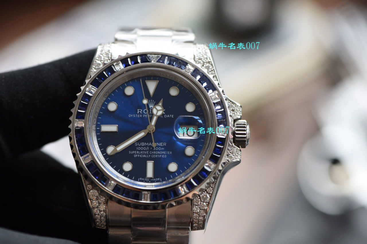 独家【定制真钻蓝水鬼罗志祥同款】劳力士顶级复刻高仿潜航者型116619LB-97209手表 / R620