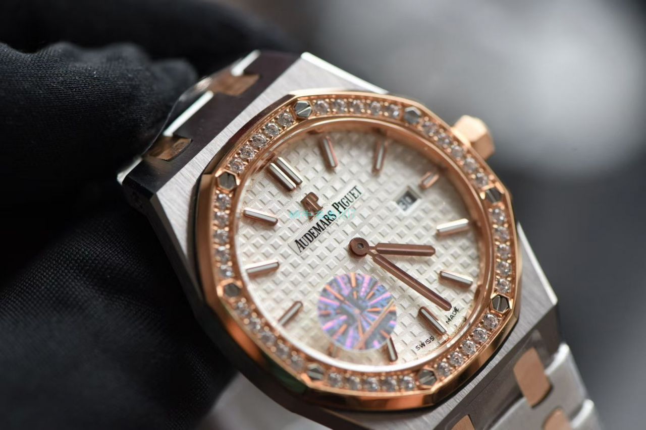 【JF一比一超A高仿手表】爱彼皇家橡树系列67651SR.ZZ.1261SR.01女士石英腕表 / AP118