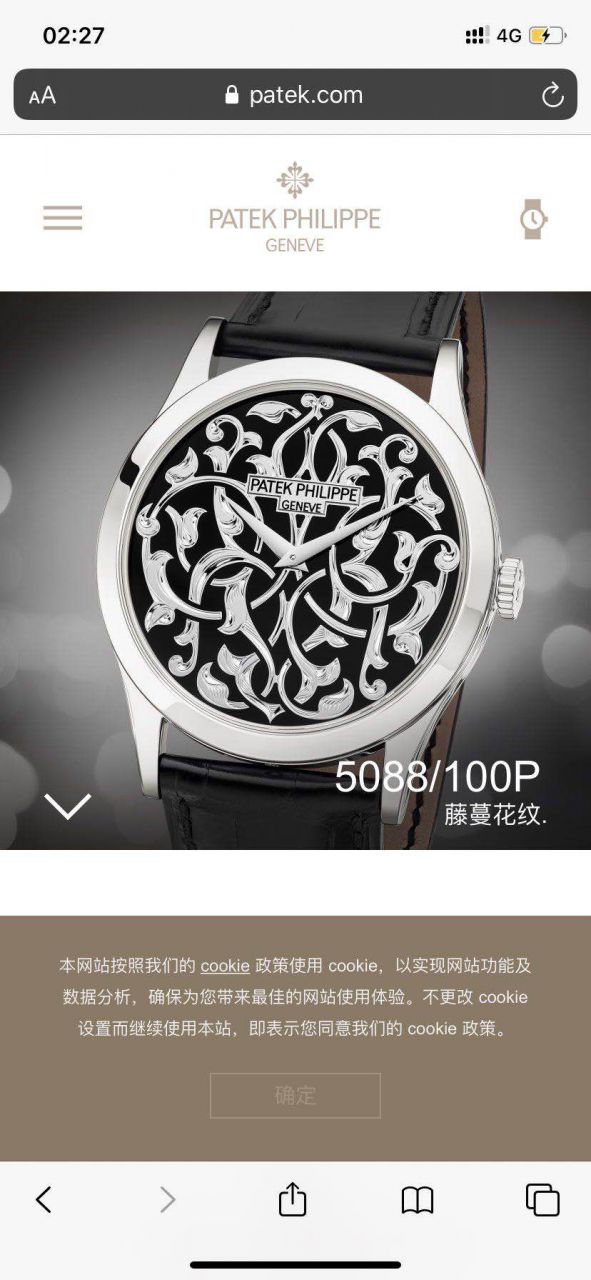 FL厂百达翡丽高仿手表古典表系列5088/100P藤蔓花纹 / BD311