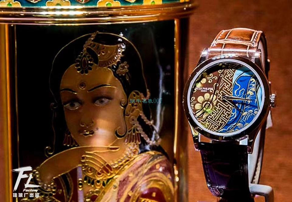 FL厂顶级复刻高仿手表百达翡丽珍稀工艺珐琅5077P-102《不丹六面织品》，5077P-103《不丹八面织品》腕表 / BD316