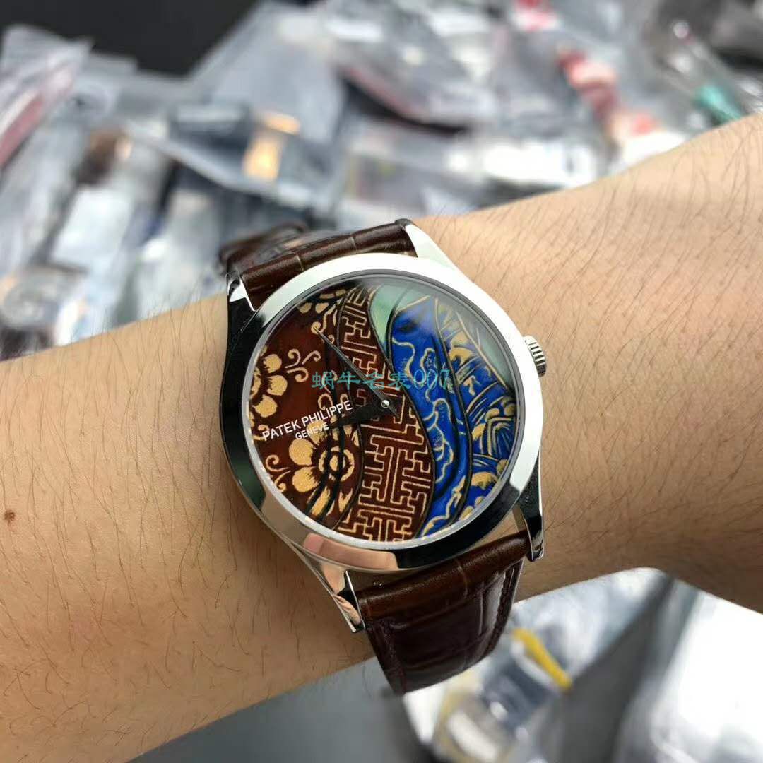 FL厂顶级复刻高仿手表百达翡丽珍稀工艺珐琅5077P-102《不丹六面织品》，5077P-103《不丹八面织品》腕表 / BD316