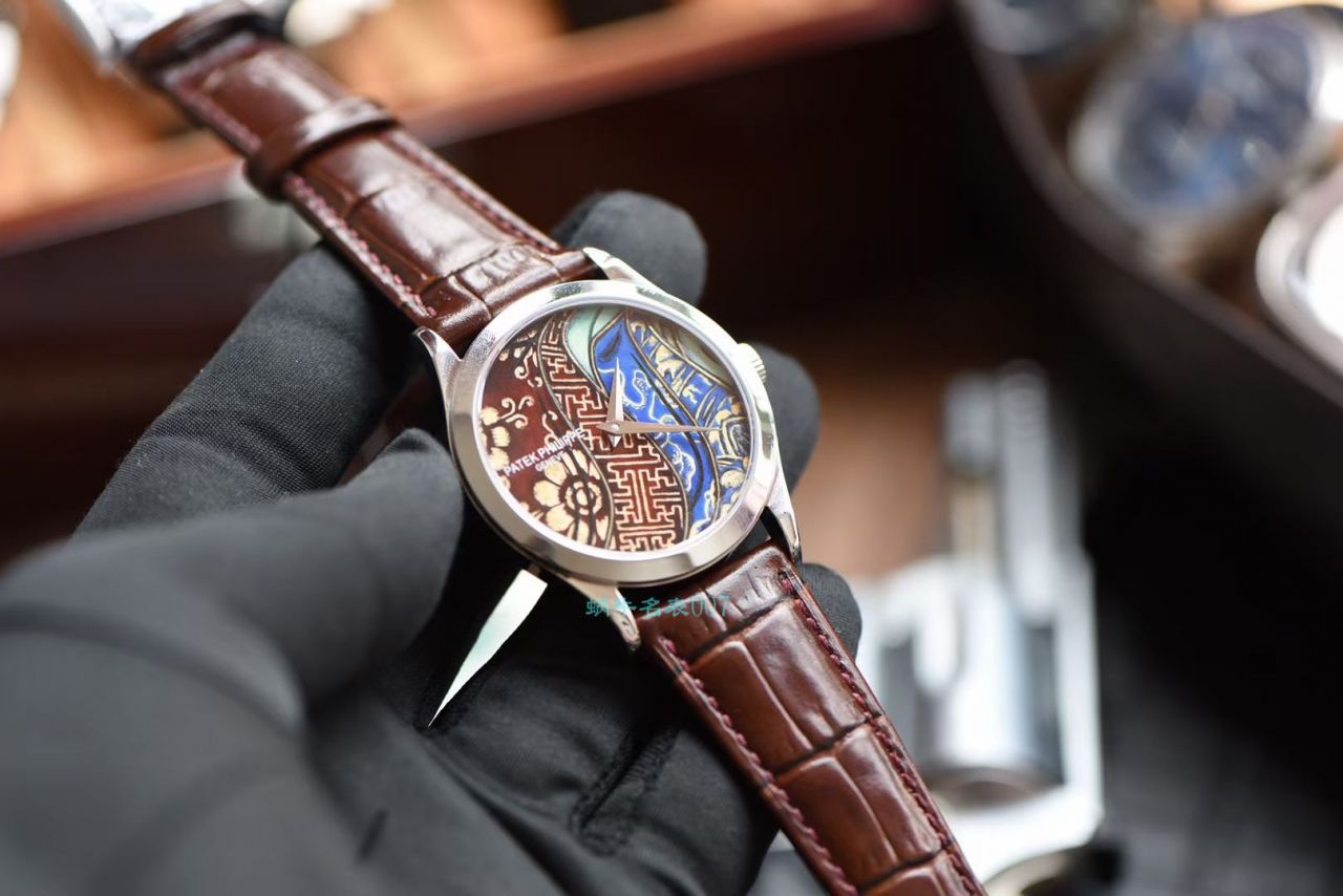 FL厂顶级复刻高仿手表百达翡丽珍稀工艺珐琅5077P-102《不丹六面织品》，5077P-103《不丹八面织品》腕表 / BD316