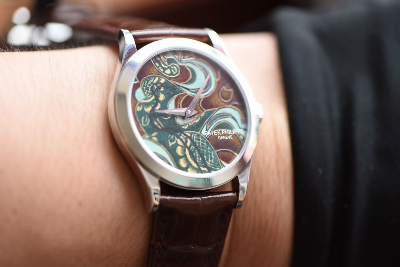 FL厂顶级复刻高仿百达翡丽珍稀工艺系列珐琅面5077P-103不丹八面织品腕表 / BD318