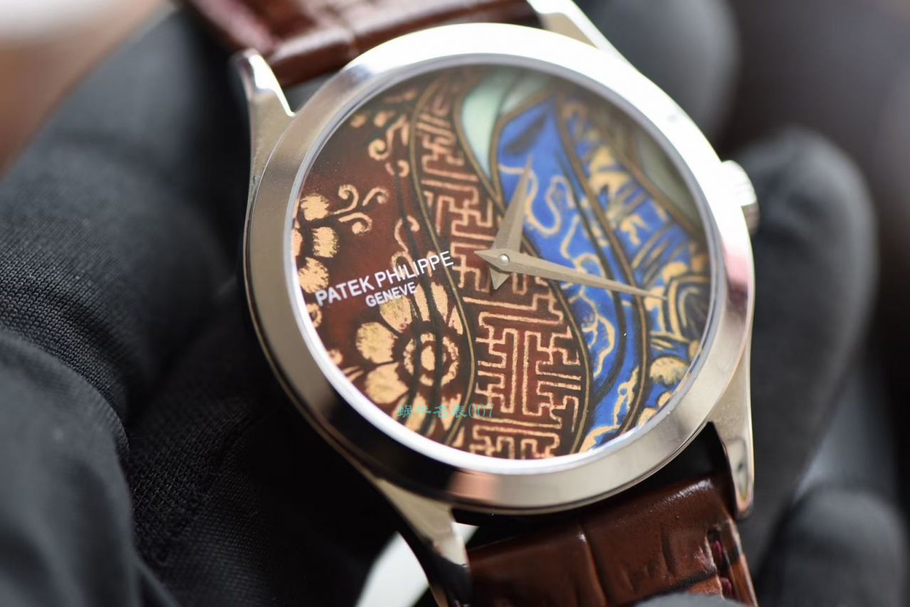 FL厂顶级复刻高仿百达翡丽珍稀工艺系列珐琅面5077P-103不丹八面织品腕表 / BD318