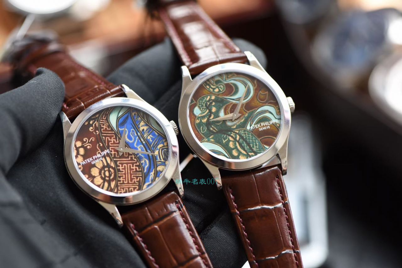 FL厂顶级复刻高仿百达翡丽珍稀工艺系列珐琅面5077P-103不丹八面织品腕表 / BD318