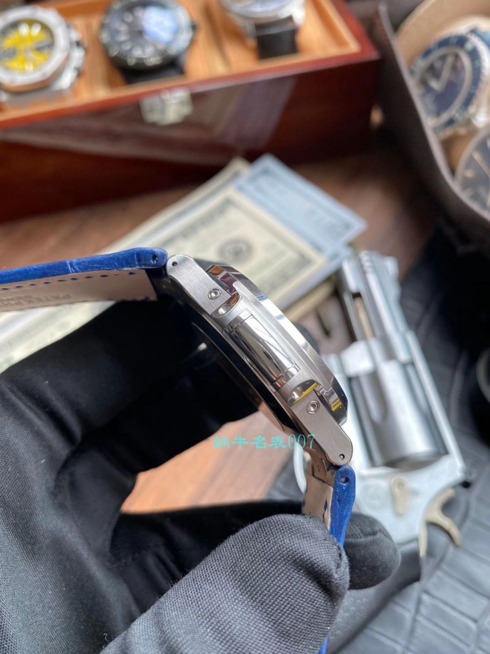 GR厂高仿百达翡丽PatekPhilippe手表多少钱鹦鹉螺V2真月相5726/1A-014皮带款 / BD326