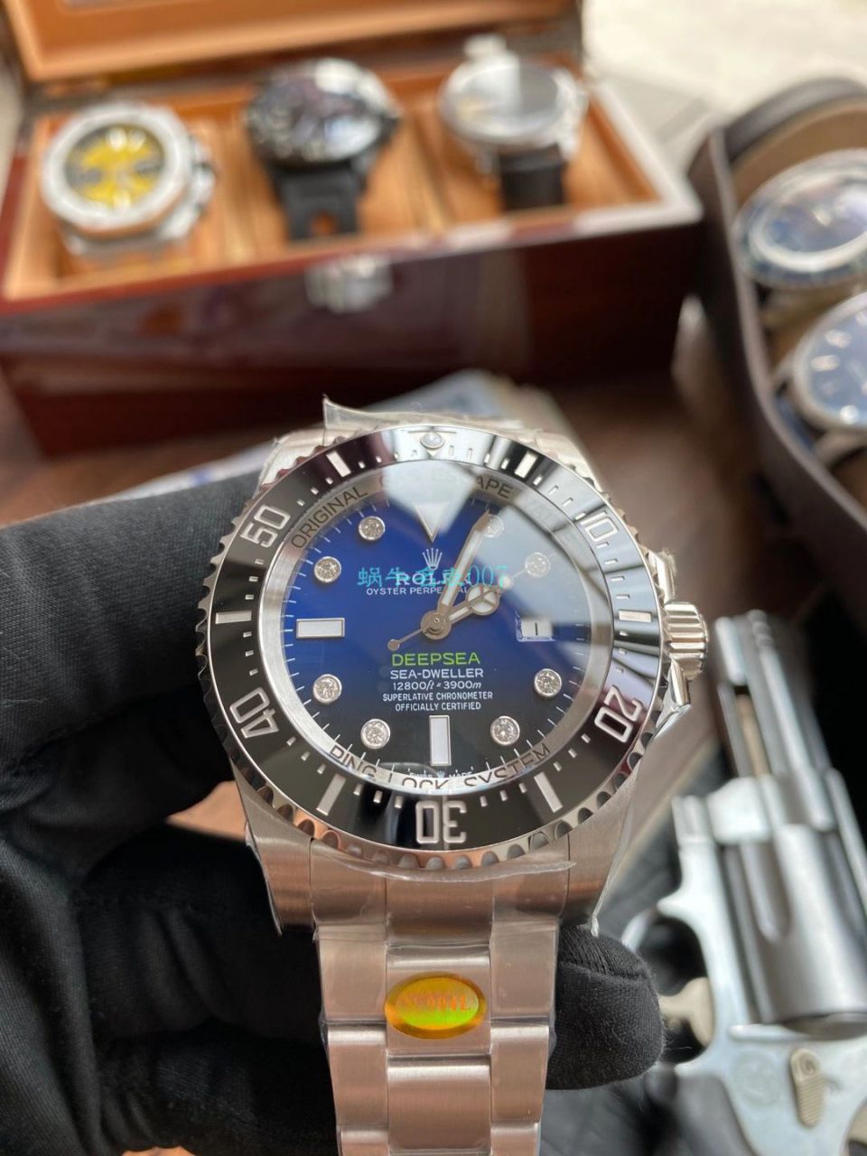 【真钻定制】劳力士渐变蓝鬼王手表m126660-0002订制8颗VS八心八箭真钻刻度顶级复刻高仿 / R658