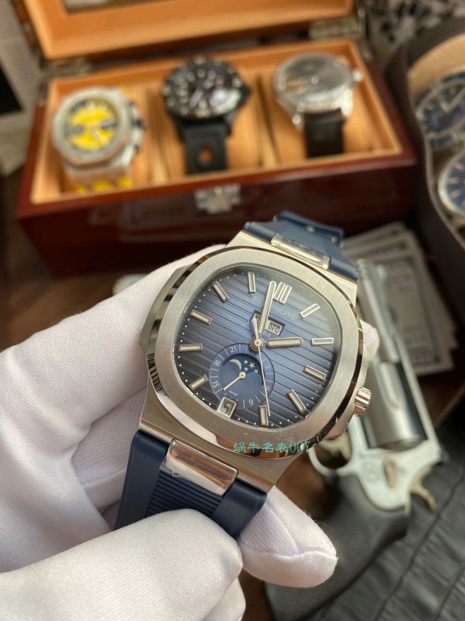 【视频评测】GR厂百达翡丽真月相鹦鹉螺1比1高仿复刻手表V2版本5726/1A-014 / BD332