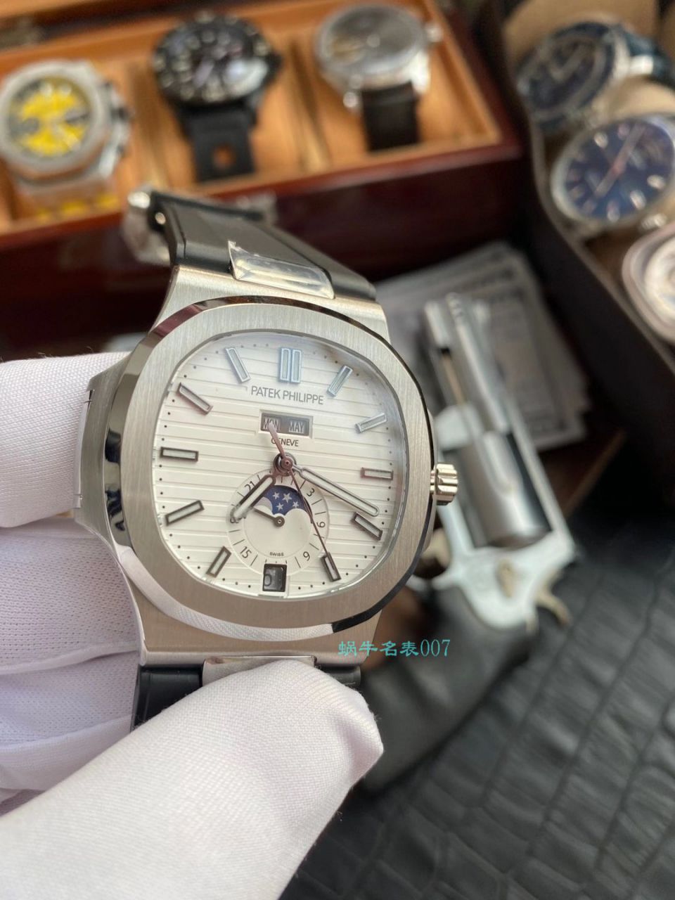 【视频评测】GR厂百达翡丽真月相鹦鹉螺1比1高仿复刻手表V2版本5726/1A-014 / BD332