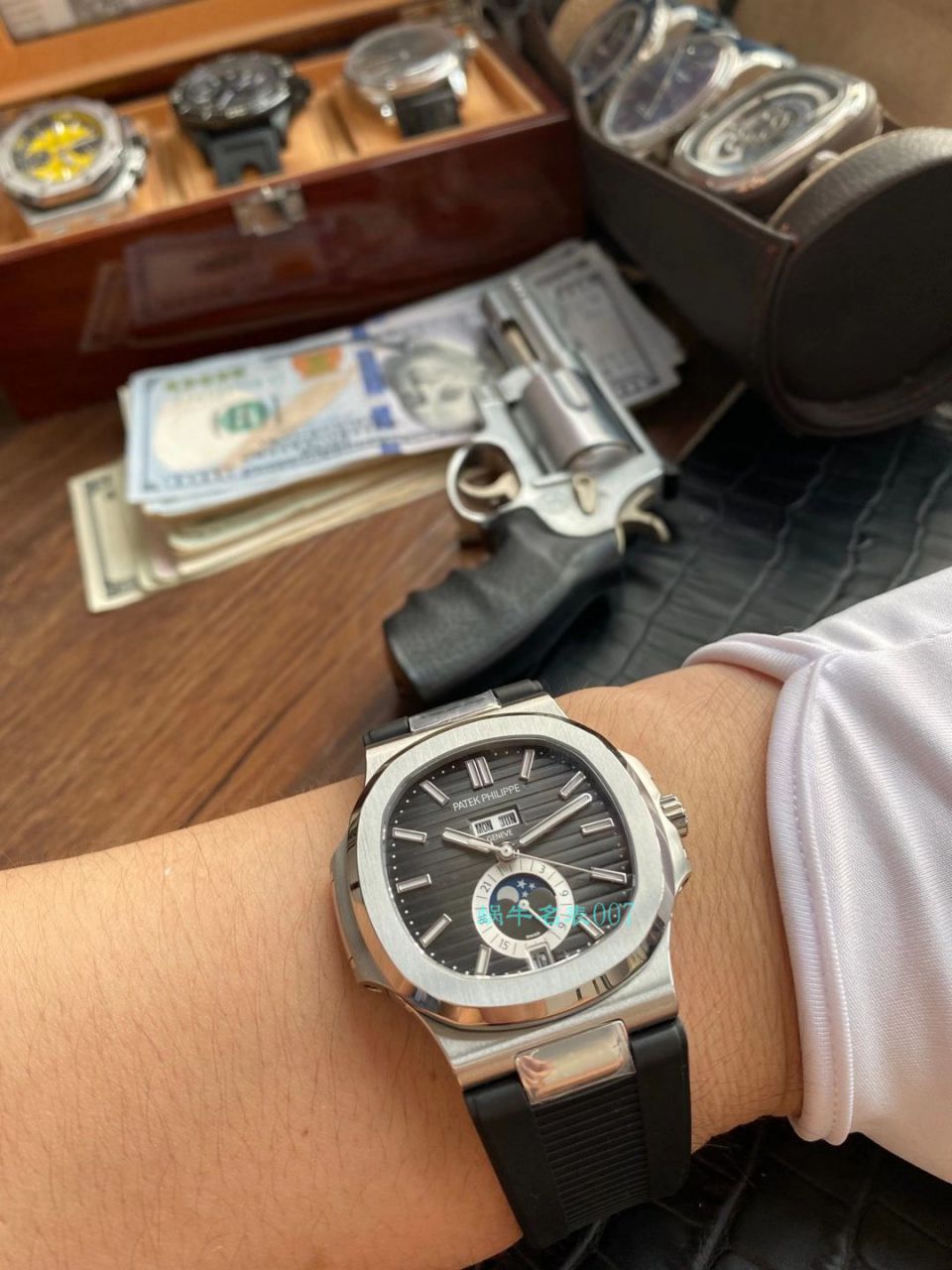 【视频评测】GR厂百达翡丽真月相鹦鹉螺1比1高仿复刻手表V2版本5726/1A-014 / BD332