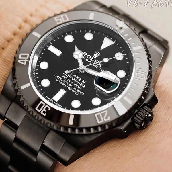 V6厂魔改装劳力士黑水鬼暗夜黑特别版复刻高仿BLAKEN 116610LN SUBMARINER DATE手表