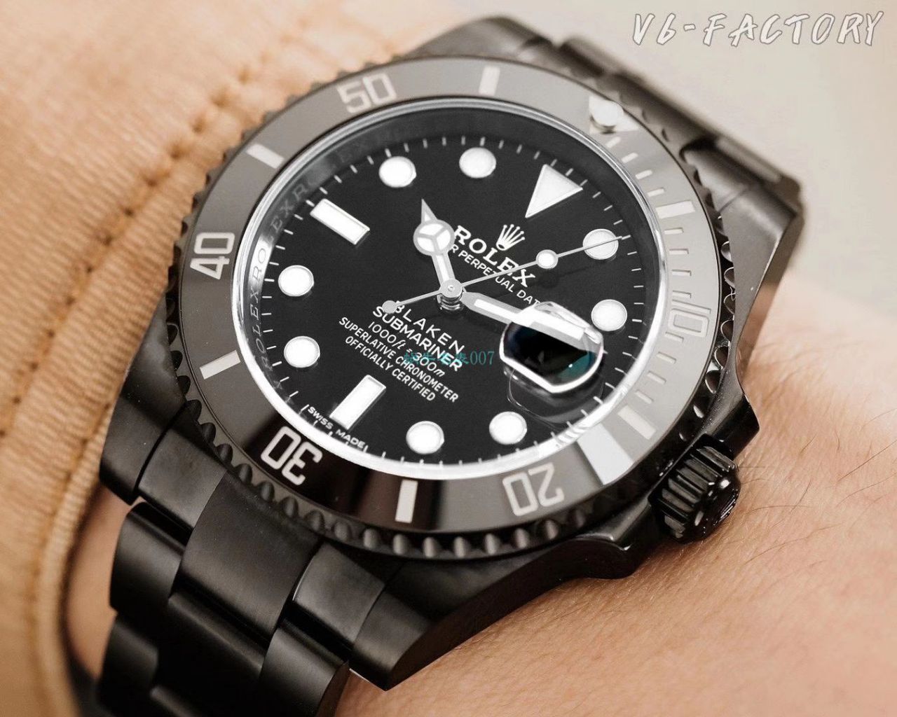 V6厂魔改装劳力士黑水鬼暗夜黑特别版复刻高仿BLAKEN 116610LN SUBMARINER DATE手表 / R672