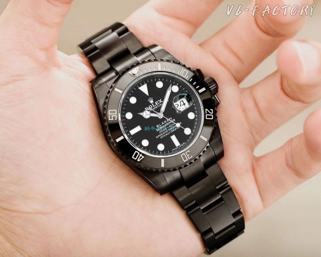 V6厂魔改装劳力士黑水鬼暗夜黑特别版复刻高仿BLAKEN 116610LN SUBMARINER DATE手表 / R672