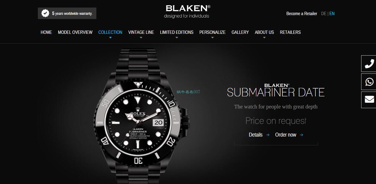 V6厂魔改装劳力士黑水鬼暗夜黑特别版复刻高仿BLAKEN 116610LN SUBMARINER DATE手表 / R672