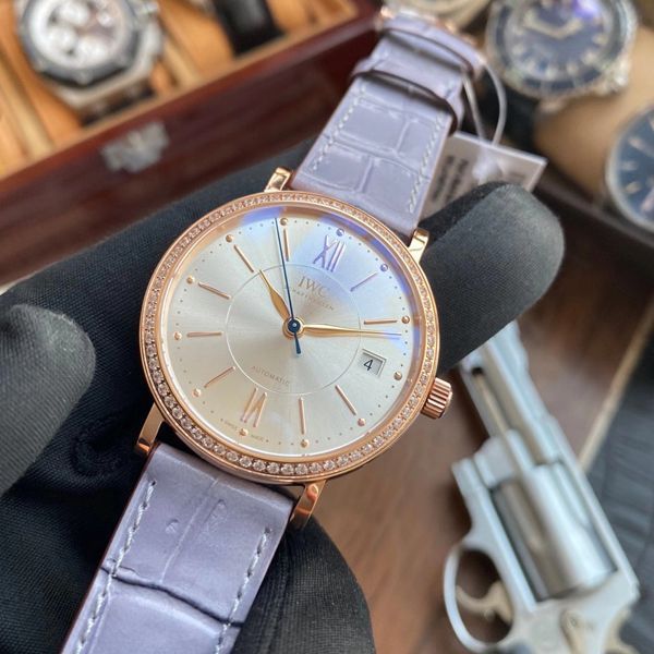 【顶级复刻表在哪个网站买靠谱】V7厂高仿万国IWC柏涛菲诺系列IW458107女表
