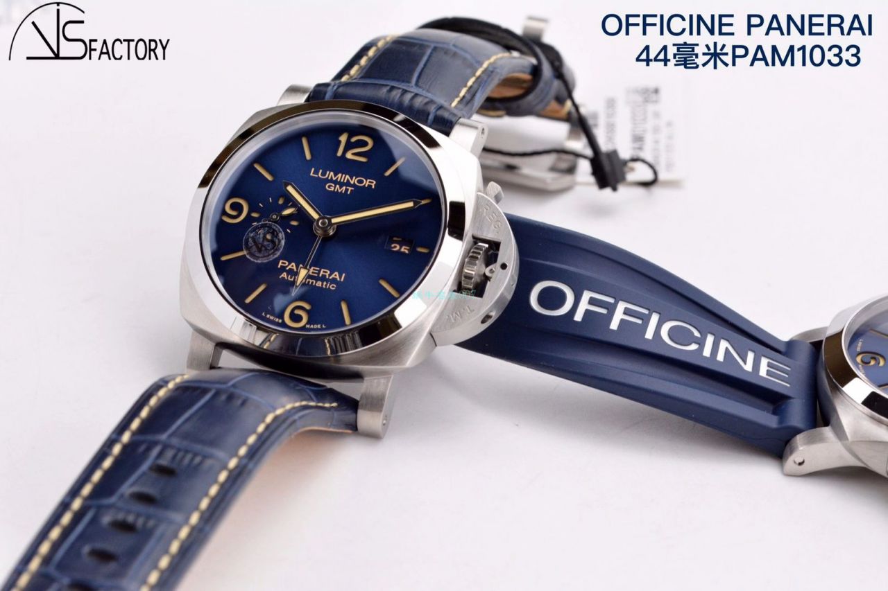 VS厂沛纳海1比1顶级复刻高仿手表GMT两地时PAM01033腕表 / VSPAM01033