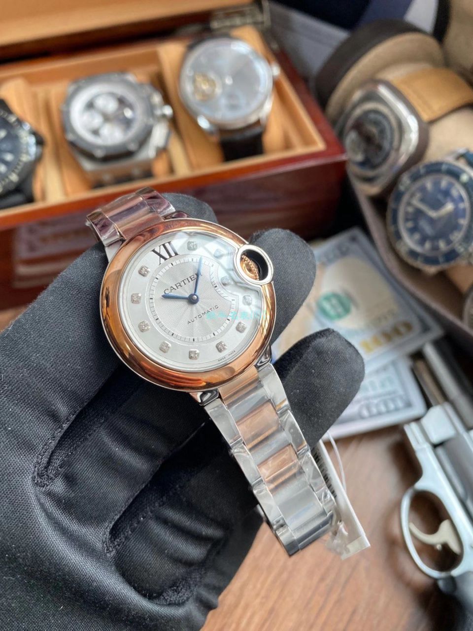 【视频评测】V6厂卡地亚蓝气球女装33毫米复刻高仿W3BB0006腕表 / K322