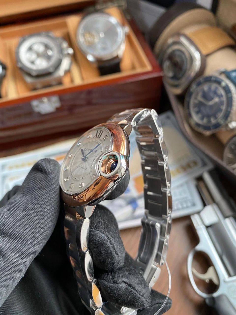 【视频评测】V6厂卡地亚蓝气球女装33毫米复刻高仿W3BB0006腕表 / K322