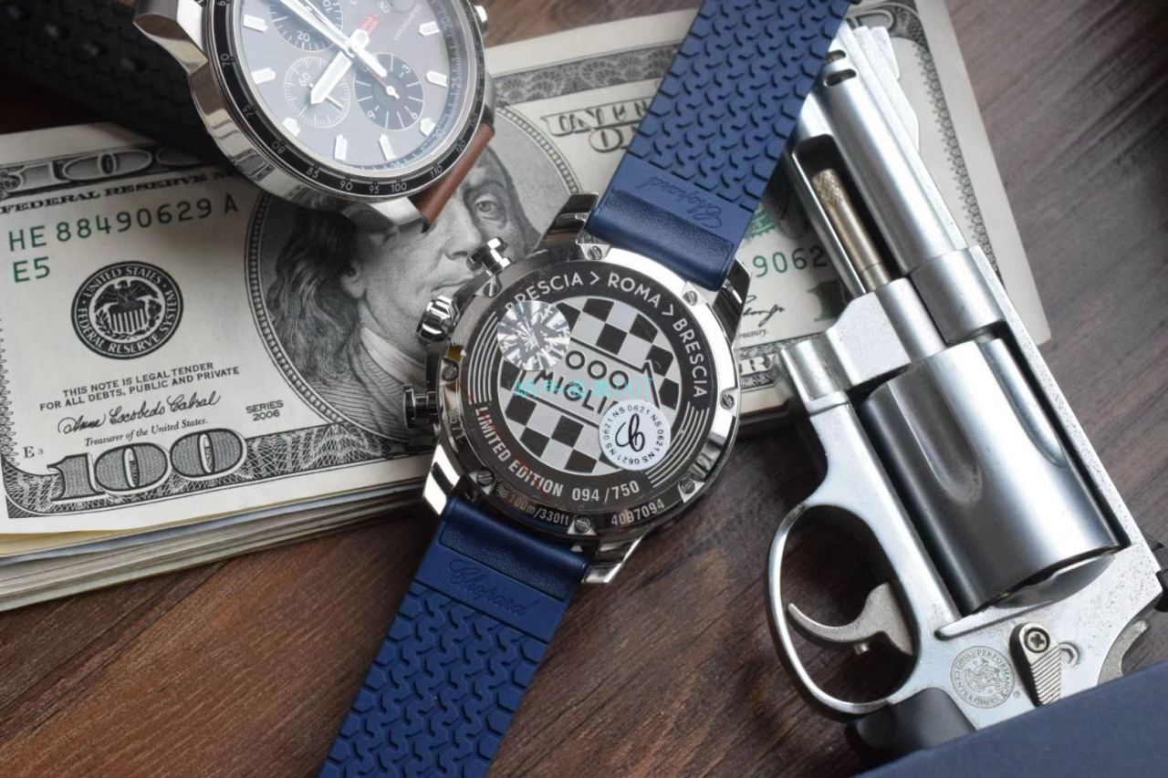 V7厂萧邦MILLE MIGLIA GTS AZZURRO 顶级复刻高仿168571-3007蓝面古董赛车主题腕表 