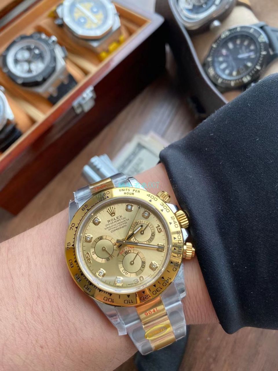 视频评测N厂劳力士超级4130迪通拿全金钻面超A高仿手表m116508-0008腕表 / R729