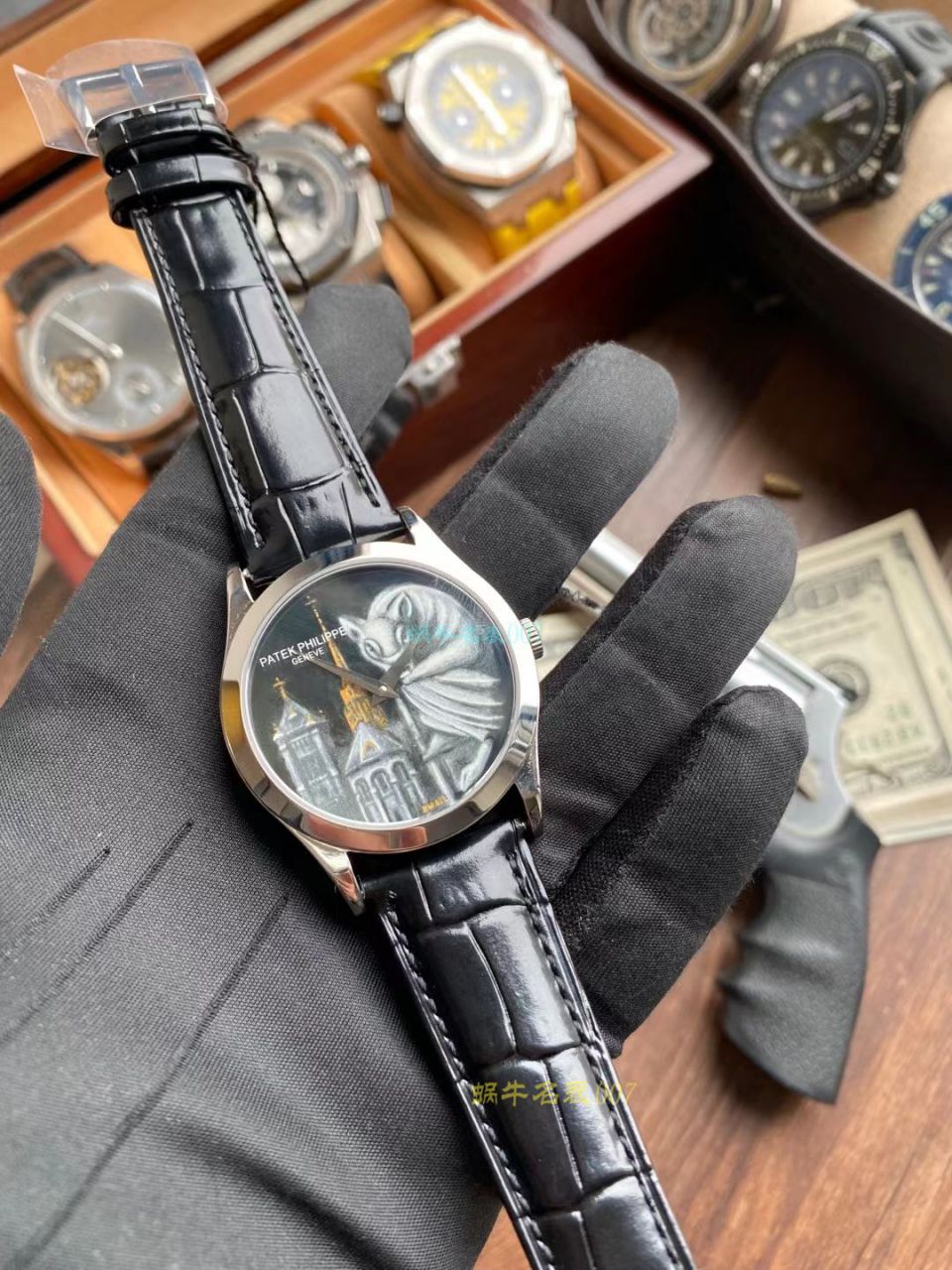 FL珐琅厂百达翡丽5077P微绘珐琅系列复刻高仿腕表「巴黎圣母院的石制怪兽」 / BD368