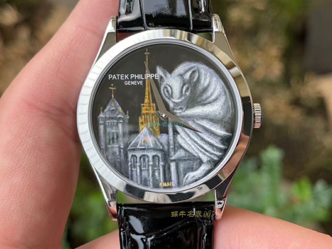 FL珐琅厂百达翡丽5077P微绘珐琅系列复刻高仿腕表「巴黎圣母院的石制怪兽」 / BD368