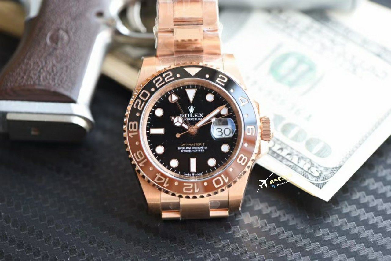 Clean厂C厂一比一精仿复刻高仿手表劳力士格林尼治型II全玫瑰金m126715chnr-0001腕表 / R775