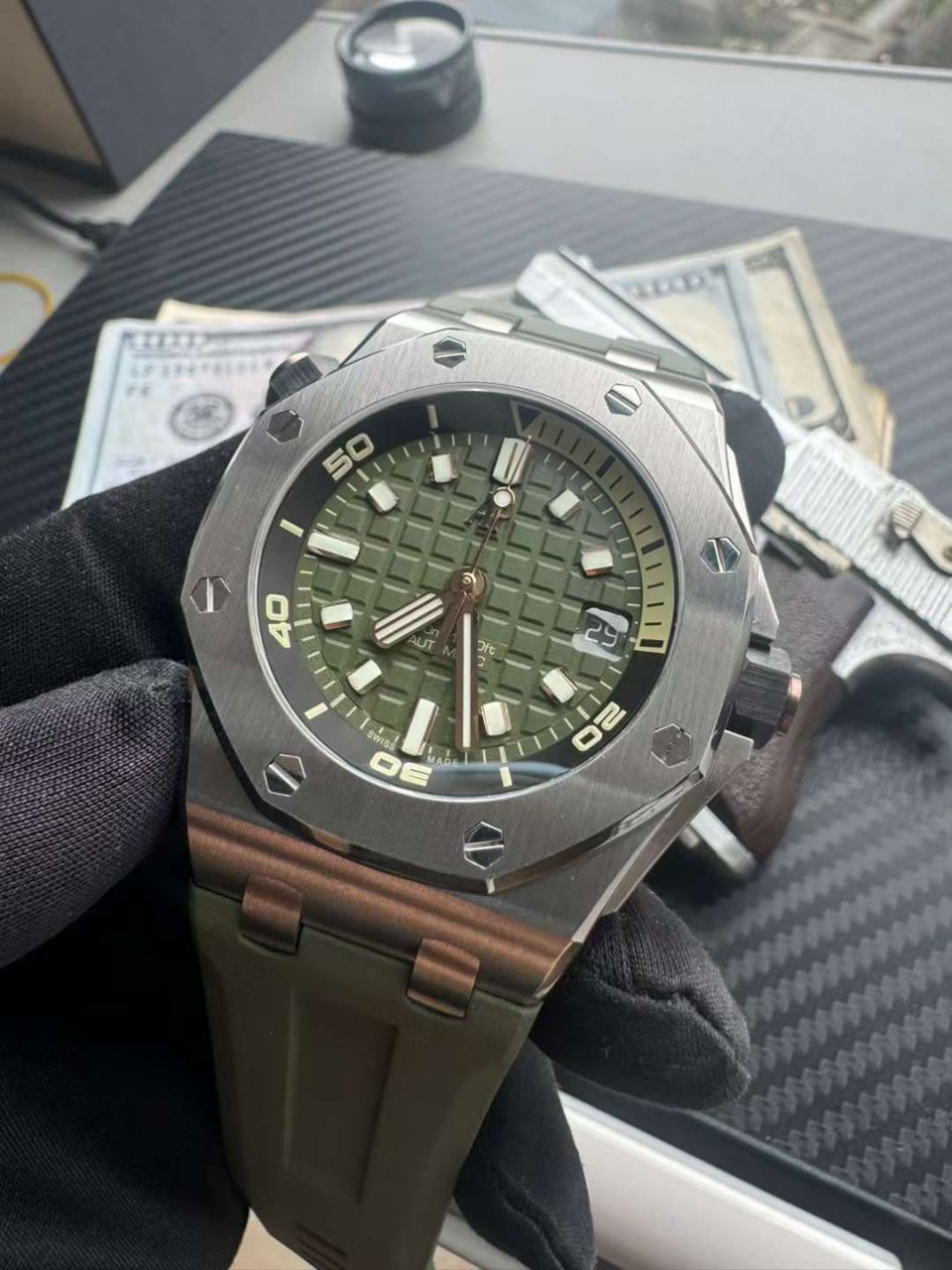 视频评测APS厂爱彼皇家橡树离岸型复刻高仿15720ST.OO.A052CA.01腕表(牛油果)，15720ST.OO.A009CA.01，15720ST.OO.A027CA.01，15720CN.OO.A002CA.01 