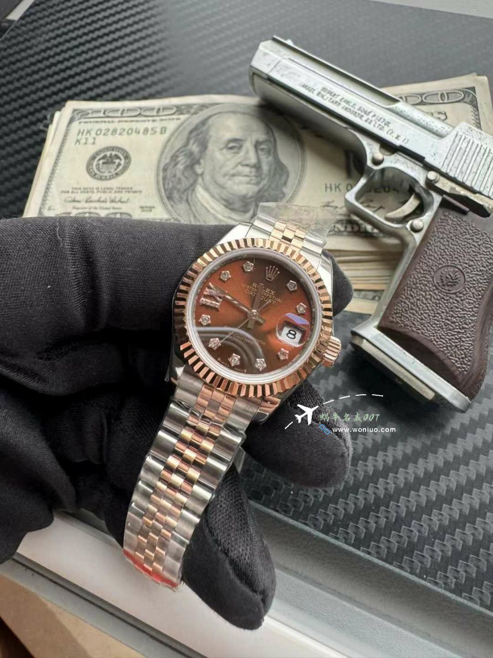 劳力士女装日志型28毫米m279171-0003复刻高仿巧克力面盘腕表 / R855