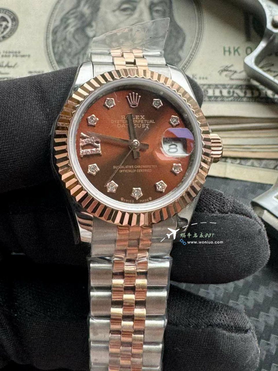 劳力士女装日志型28毫米m279171-0003复刻高仿巧克力面盘腕表 / R855