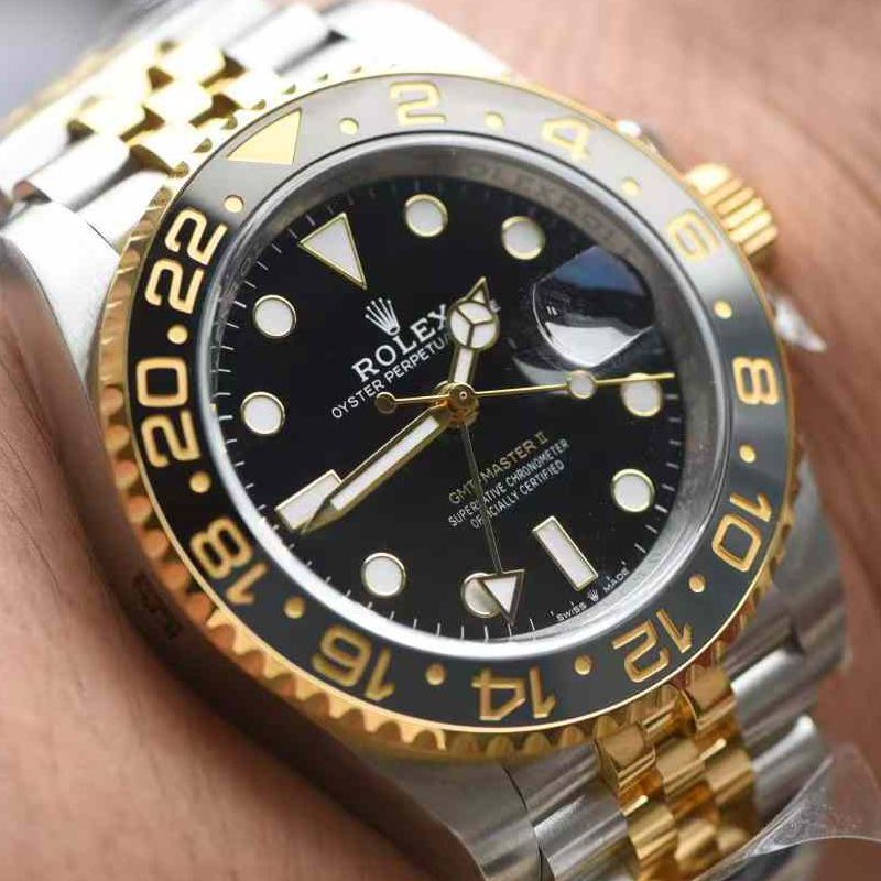 Clean Rolex GMT-Master GMT Two-Tone Gold  Preserved egg bezel    clone watch m126713grnr-0001 watches 
