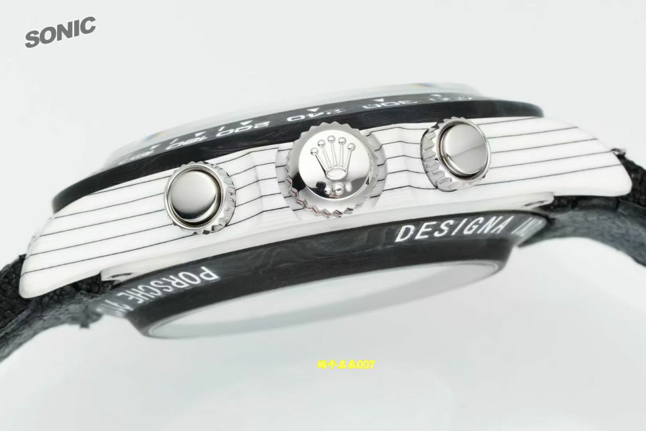 Sonic厂Diw和保时捷联名款911 S/T碳纤维劳力士迪通拿改装手表 / R1055