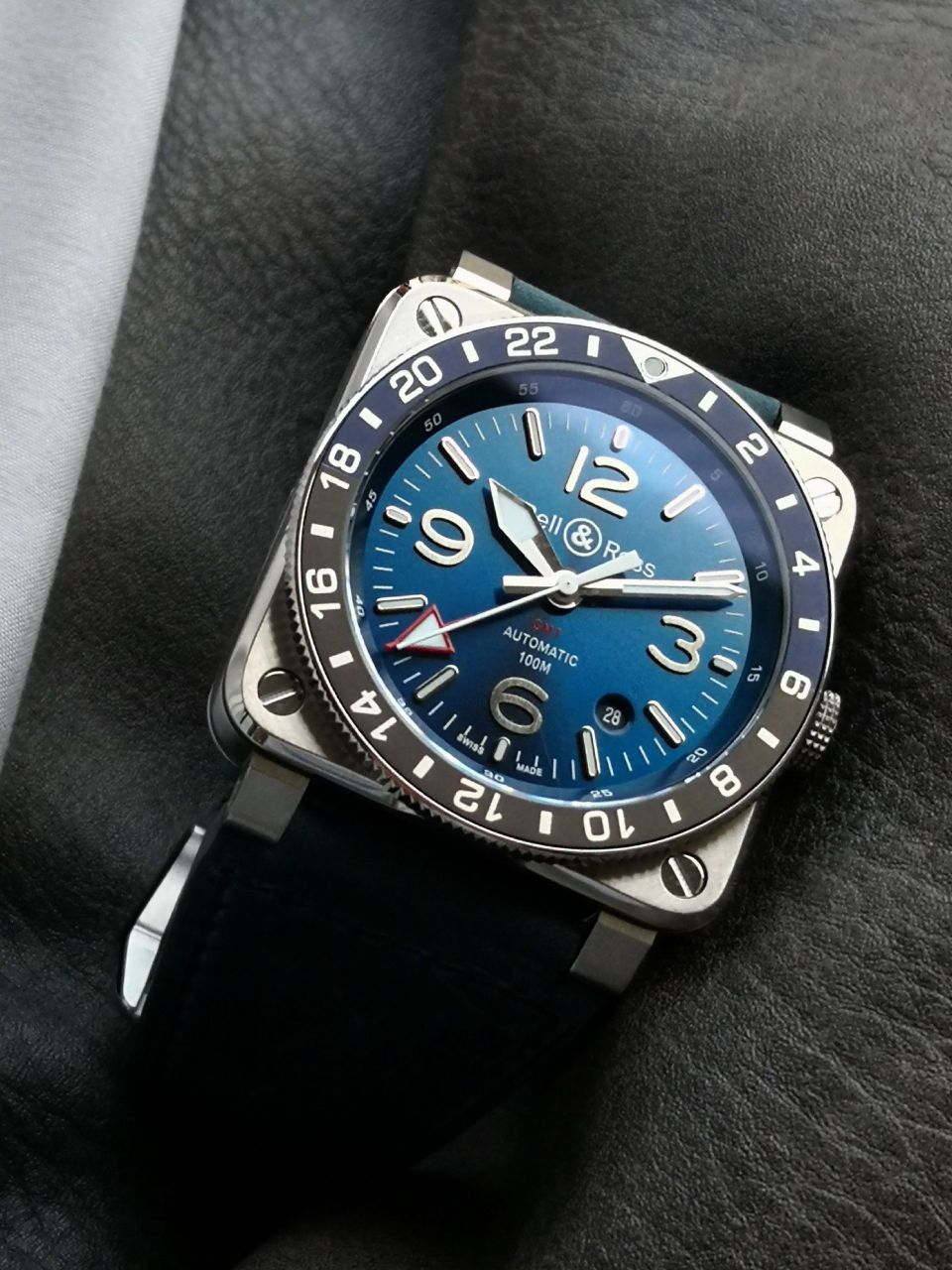 柏莱士INSTRUMENTS系列BR0393-BLU-ST/SCA腕表 /  