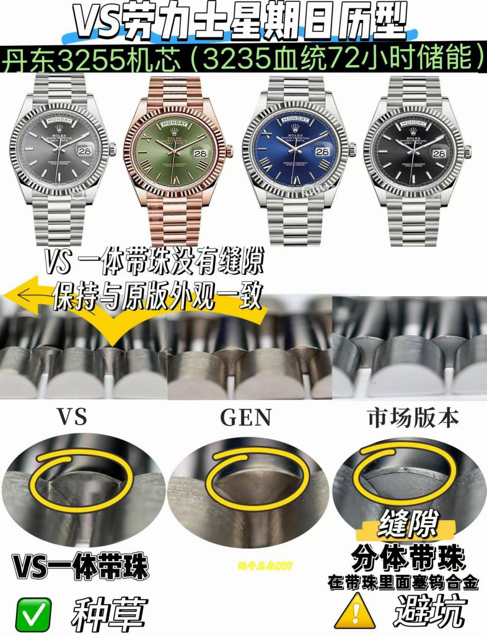 VS配重劳力士星期日历型系列m228239-0076腕表 /  